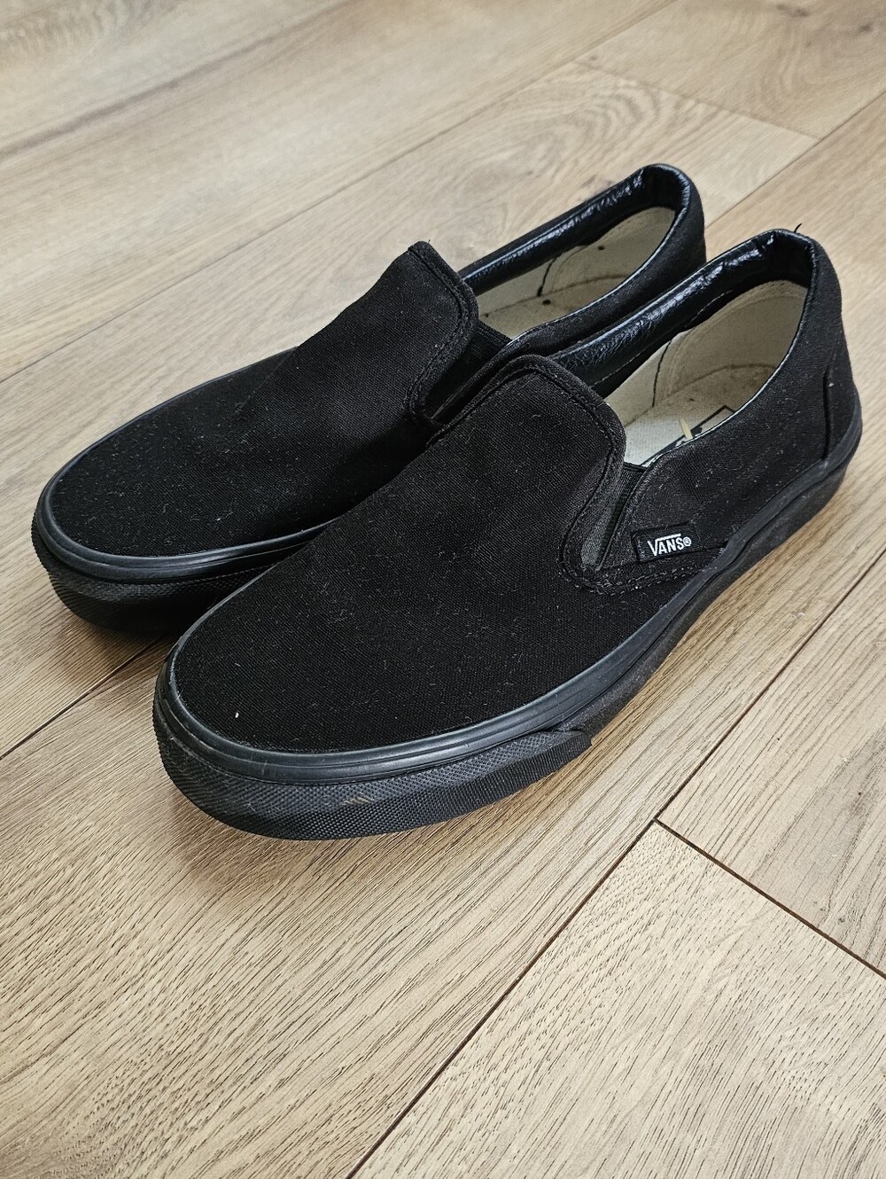 Vans Like New Black Canvas Slip-Ons